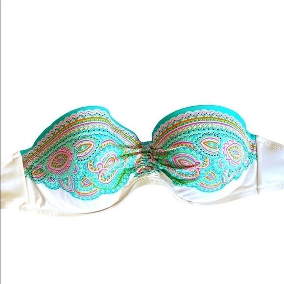 Victoria’s Secret Beach Sexy Paisley Push-Up Bandeau Bikini Top 34C - Picture 1 of 4